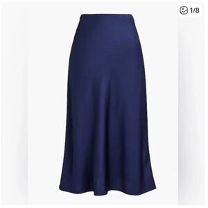 J Crew Silky Bias Cut Skirt—Blue—Sz XXL